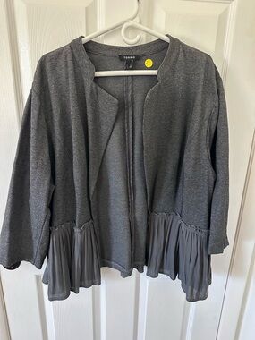 Plus Size Gray Torrid Ruffled Blazer
